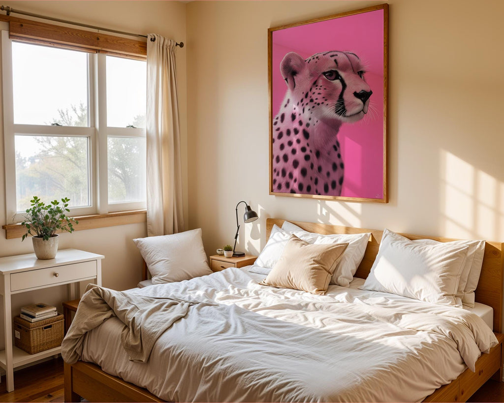 Pink Cheetah Art Print | Bold Animal Wall Decor wall art print, modern home decor, unframed artwork by Nomad & Nest
