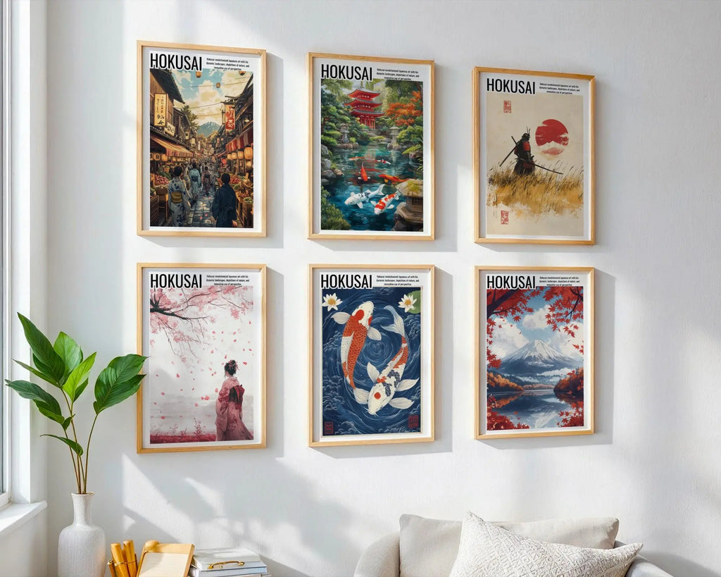 Japanese Poster | Geisha Art Print – Kimono Woman, Cherry Blossom wall art print, modern home decor, unframed artwork by Nomad & Nest