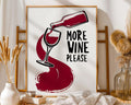 Positive Emotion | More Wine Please Print – Funny Kitchen & Bar Wall Art wall art print, modern home decor, unframed artwork by Nomad & Nest