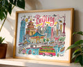 Beijing China Travel Poster | Colorful Asian City Art Print wall art print, modern home decor, unframed artwork by Nomad & Nest