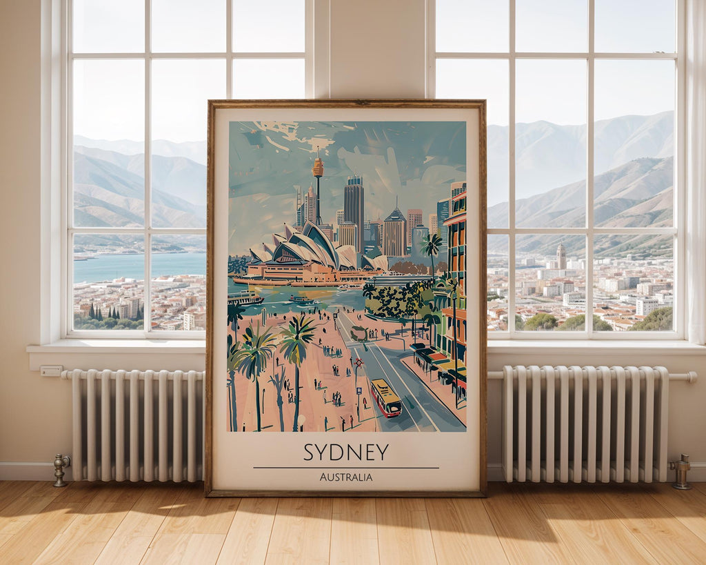 Sydney Opera House Travel Poster | Australia Coastal Art Print wall art print, modern home decor, unframed artwork by Nomad & Nest