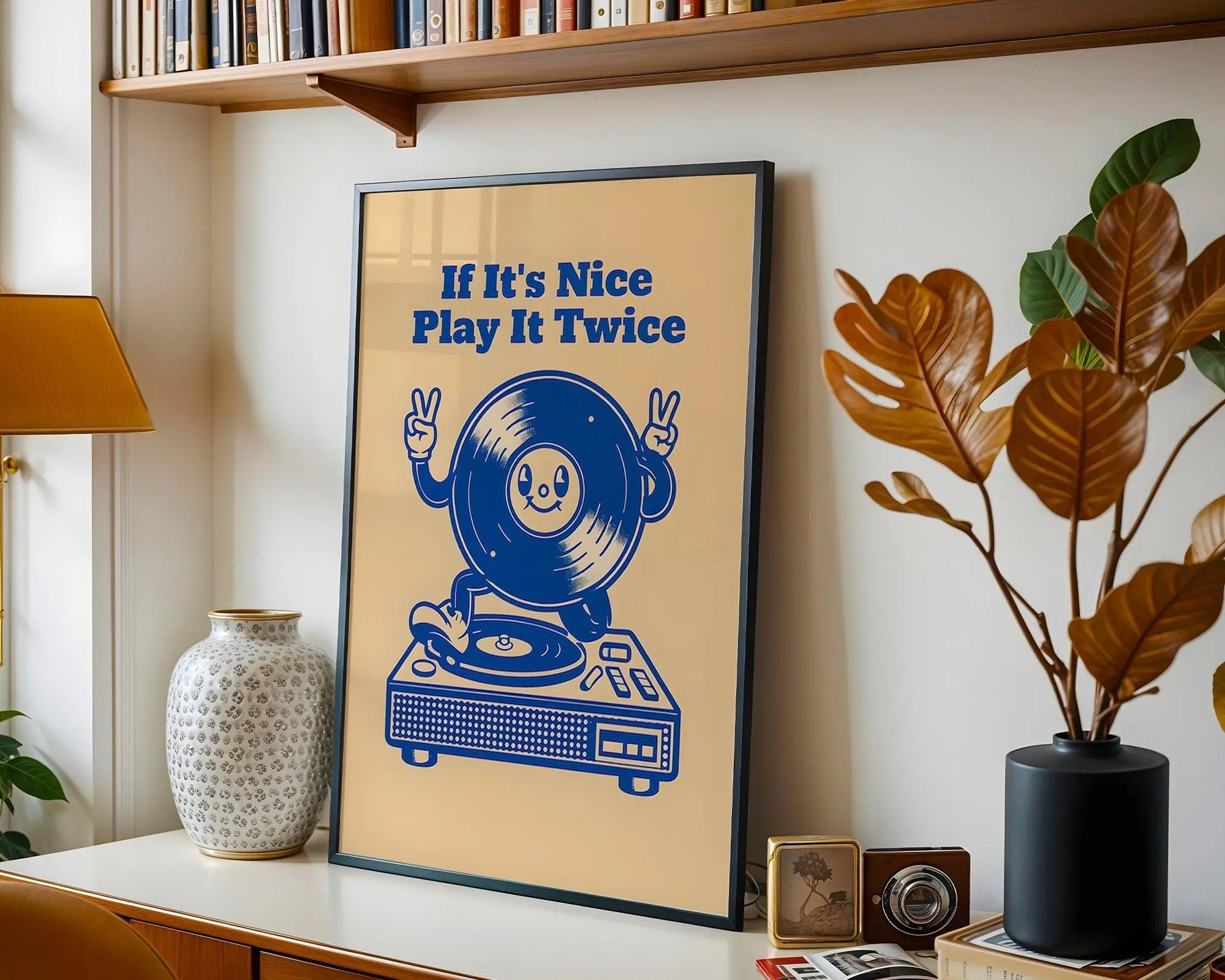 Vinyl Record Print | Retro DJ Art, Music Lover Gift wall art print, modern home decor, unframed artwork by Nomad & Nest
