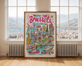 Brussels Travel Poster | Colorful Belgium City Art Print wall art print, modern home decor, unframed artwork by Nomad & Nest
