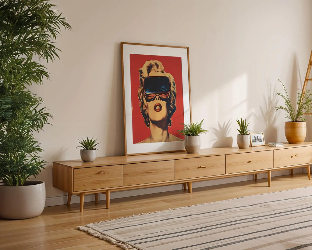 Modern Pop Art | Marilyn Monroe VR Goggles  Print | Retro  Poster wall art print, modern home decor, unframed artwork by Nomad & Nest