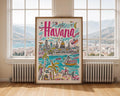 Havana Cuba Travel Poster | Retro Caribbean City Art Print wall art print, modern home decor, unframed artwork by Nomad & Nest