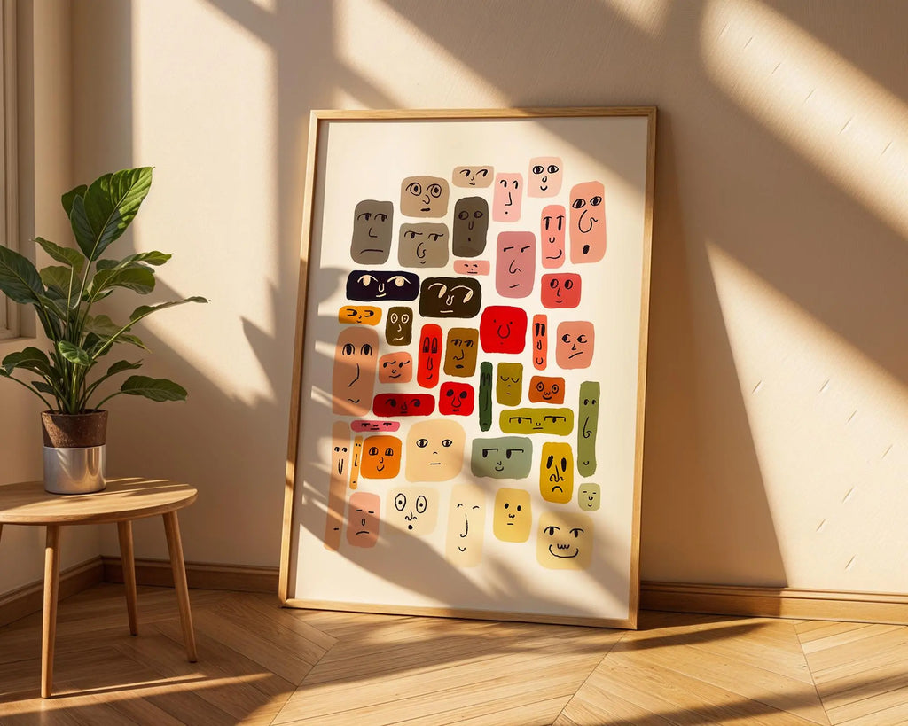Abstract Faces Art Print | Colorful Modern Wall Art wall art print, modern home decor, unframed artwork by Nomad & Nest