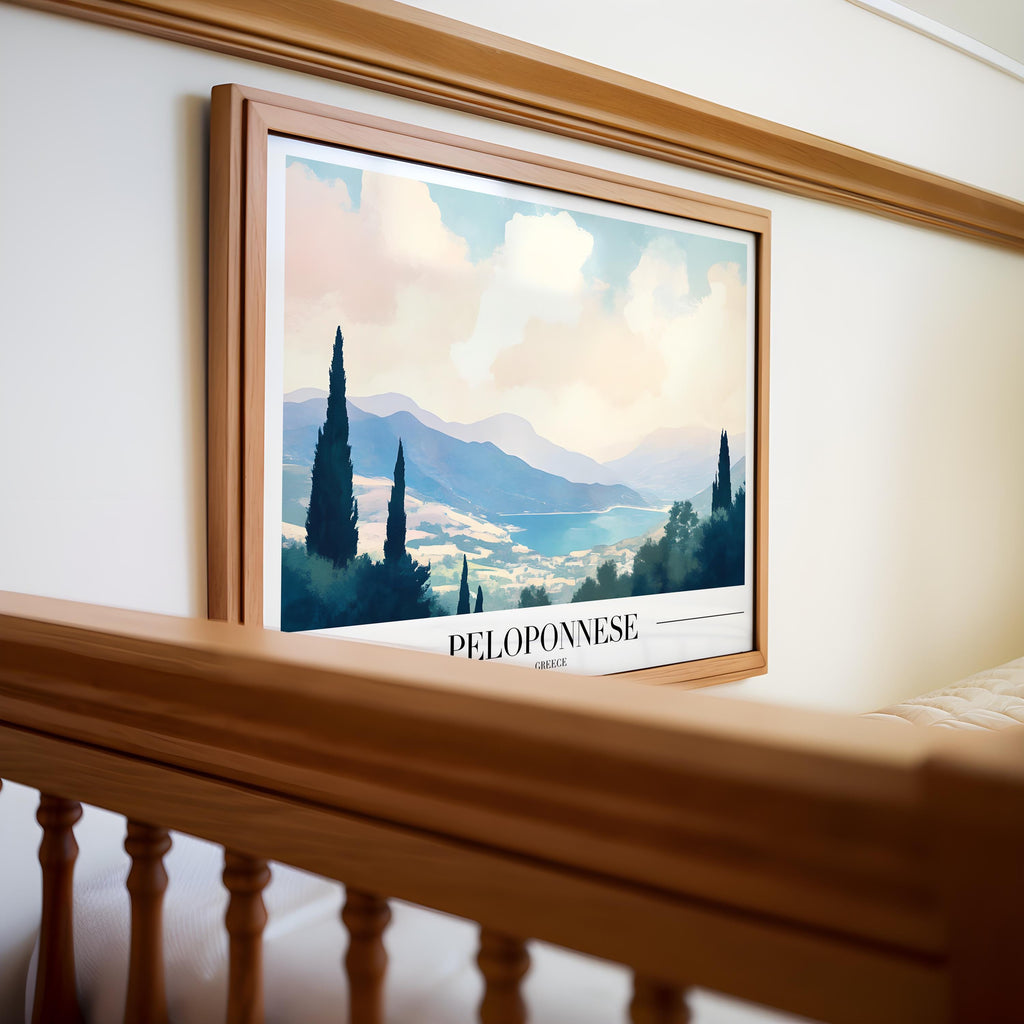 Peloponnese Greece Print | Coastal Landscape Art wall art print, modern home decor, unframed artwork by Nomad & Nest