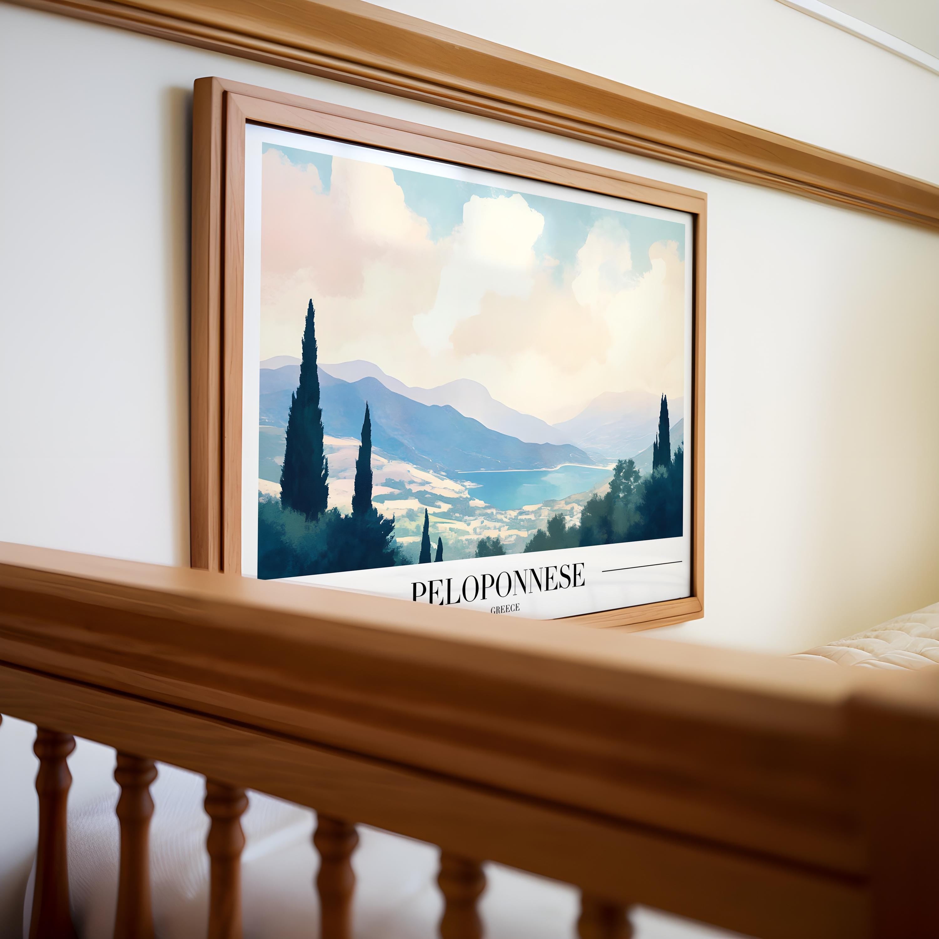 Peloponnese Greece Print | Coastal Landscape Art wall art print, modern home decor, unframed artwork by Nomad & Nest