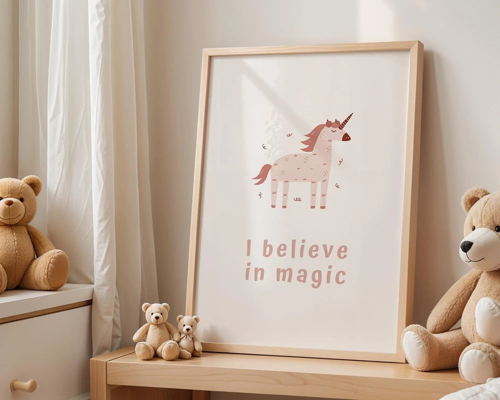 Playroom Ideas | Unicorn Nursery Wall Art | Magical Boho Animal Print wall art print, modern home decor, unframed artwork by Nomad & Nest