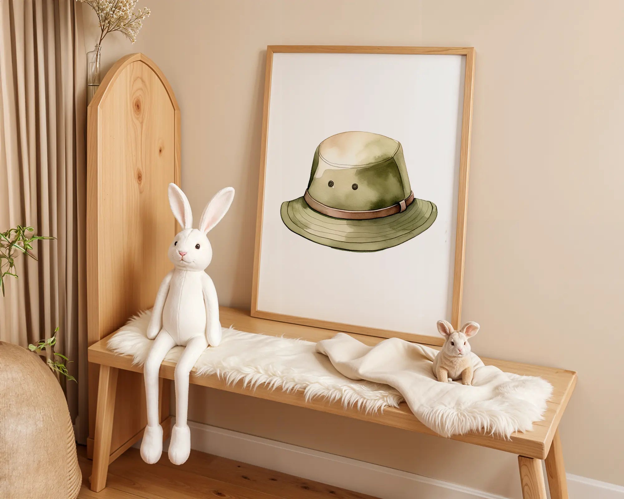 Playroom Ideas | Safari Explorer Hat Nursery Wall Art Adventure Theme Print wall art print, modern home decor, unframed artwork by Nomad & Nest