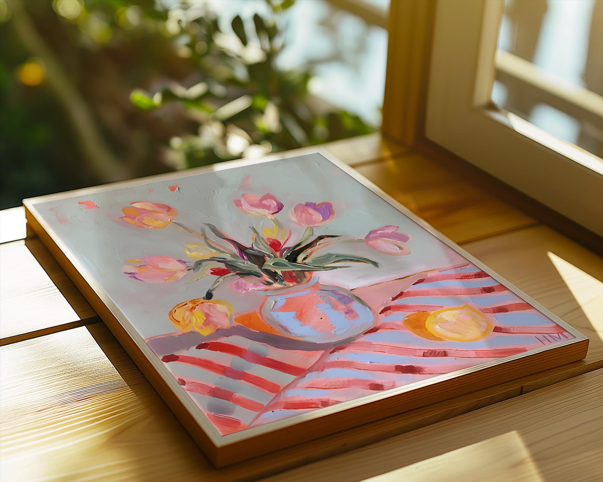 Modern Tulip Art Print | Colorful Botanical Painting wall art print, modern home decor, unframed artwork by Nomad & Nest