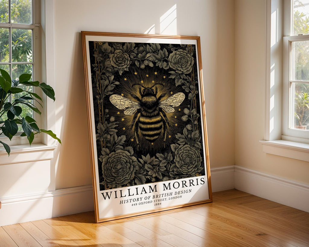 William Morris Print Bee Art  |  Style Floral Vintage Poster wall art print, modern home decor, unframed artwork by Nomad & Nest