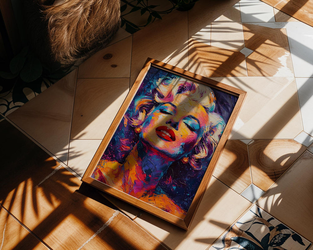 Modern Pop Art | Marilyn Monroe  Print | Colorful Palette Knife Painting wall art print, modern home decor, unframed artwork by Nomad & Nest