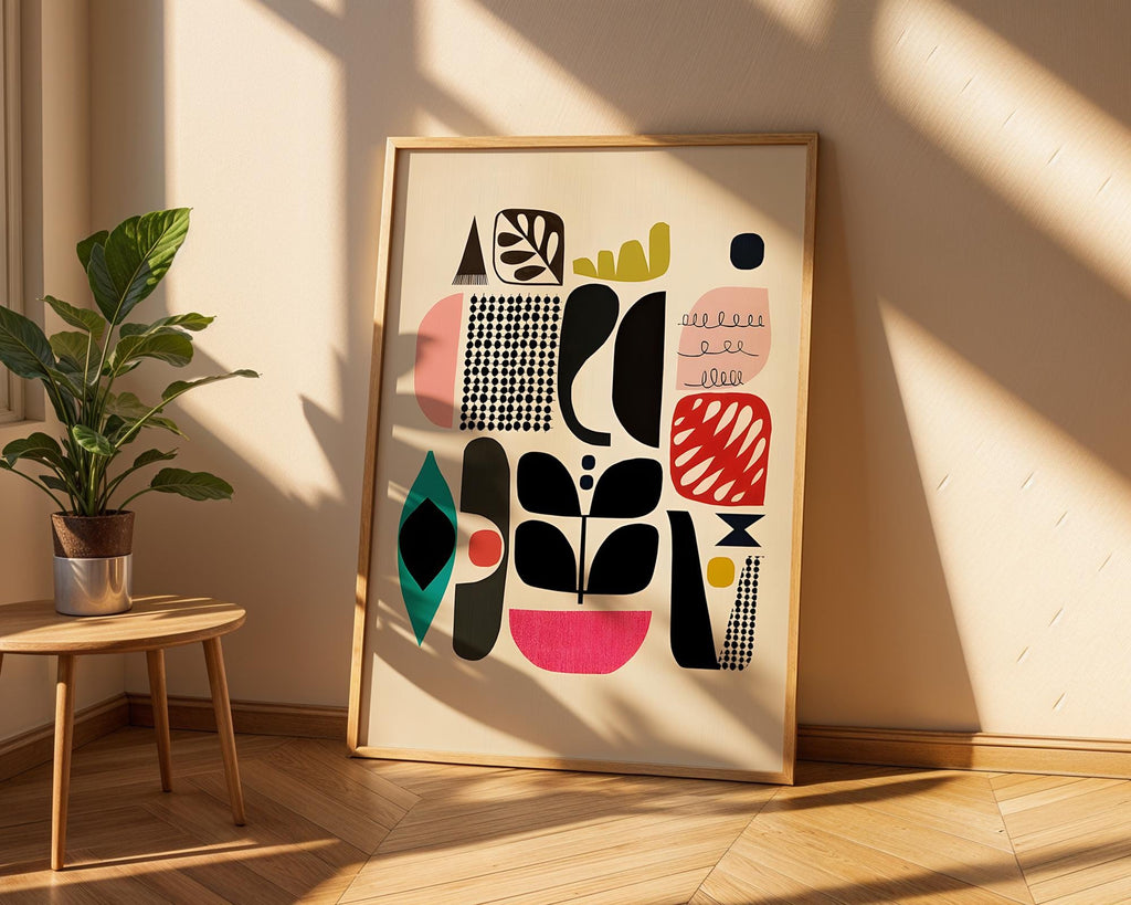 Mid-Century Modern Art Print | Colorful Abstract Geometric Shapes wall art print, modern home decor, unframed artwork by Nomad & Nest