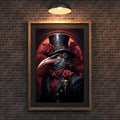 Steampunk Vulture Art Print | Gothic Bird Portrait with Roses wall art print, modern home decor, unframed artwork by Nomad & Nest