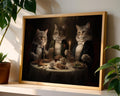 Tuxedo Cats Dinner Print | Victorian Anthropomorphic Animal Wall Art wall art print, modern home decor, unframed artwork by Nomad & Nest