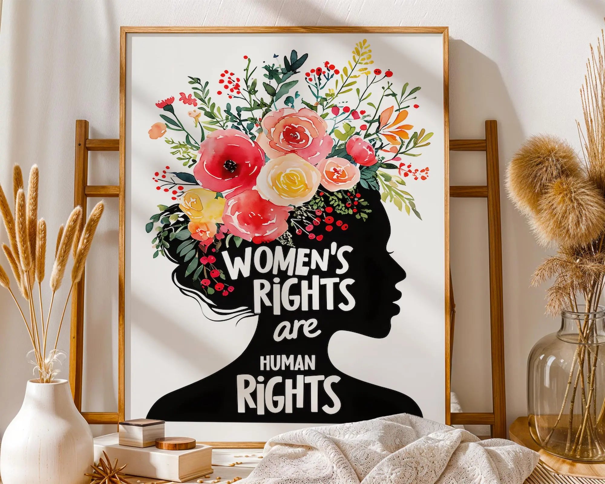 Positive Emotion | Women’s Rights Are Human Rights Wall Art | Equality Empowerment Decor wall art print, modern home decor, unframed artwork by Nomad & Nest
