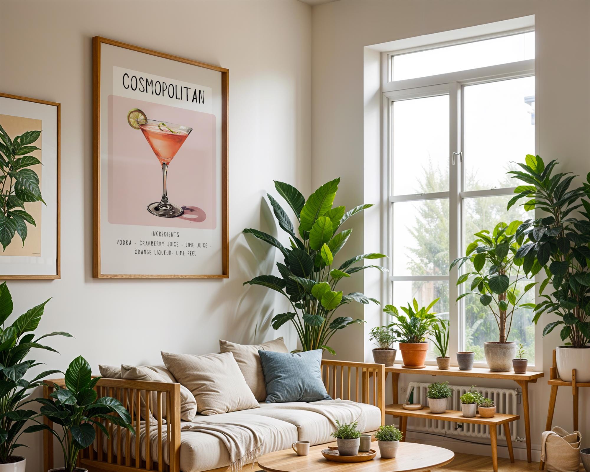 Cosmopolitan Cocktail Art Print | Minimalist Bar Cart Decor wall art print, modern home decor, unframed artwork by Nomad & Nest