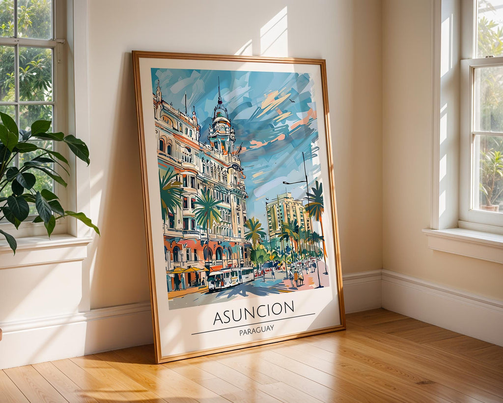 Asuncion Paraguay Print | Vintage South America Travel Poster wall art print, modern home decor, unframed artwork by Nomad & Nest