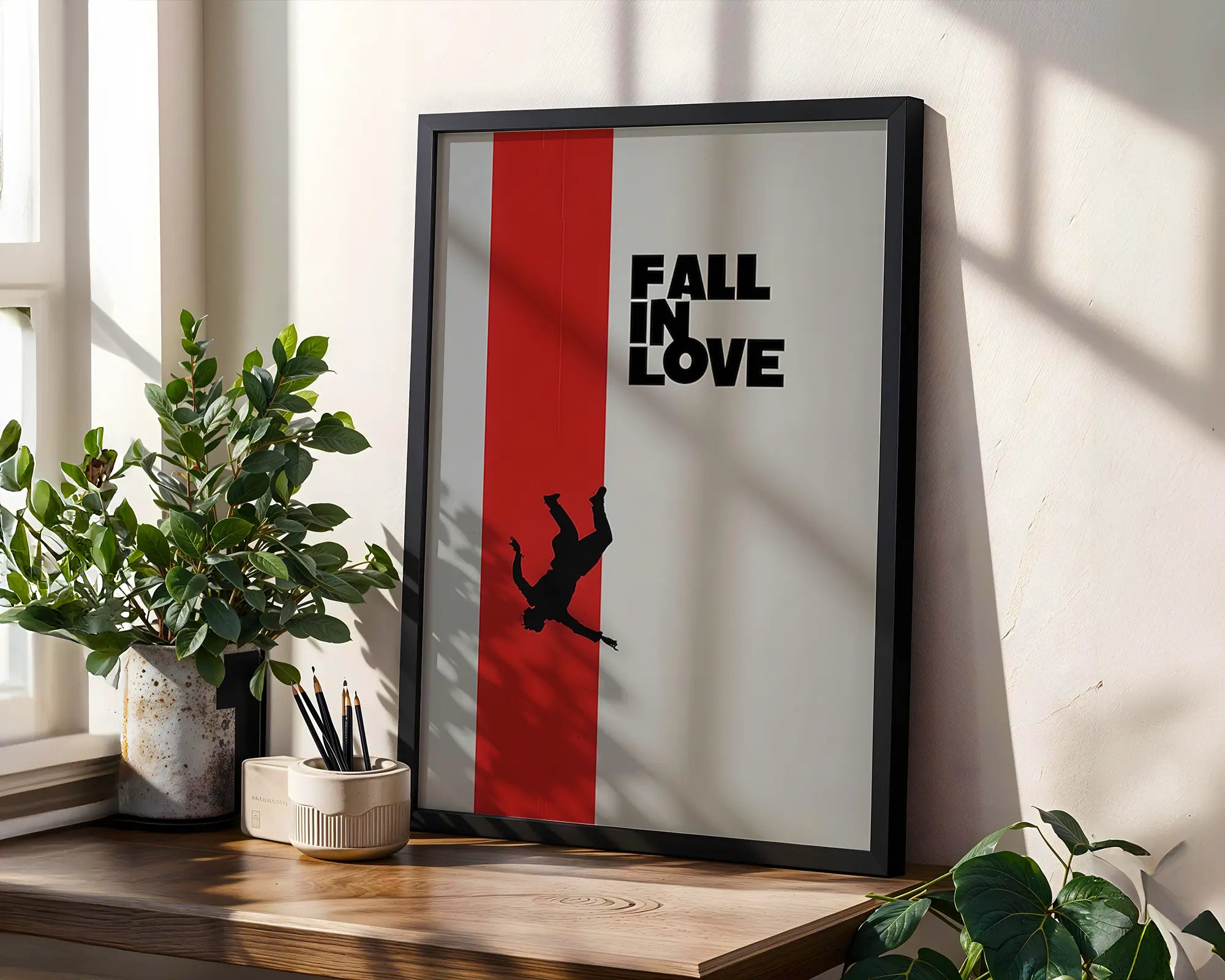Positive Emotion | Fall In Love Wall Art | Minimal Graphic Illustration | Romantic Modern Decor | Bold Conceptual Print wall art print, modern home decor, unframed artwork by Nomad & Nest