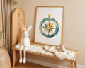 Playroom Ideas | Compass Rose Nursery Wall Art Explorer Adventure Print wall art print, modern home decor, unframed artwork by Nomad & Nest