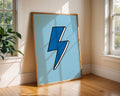 Blue Lightning Bolt Print | Trendy Pop Art Poster wall art print, modern home decor, unframed artwork by Nomad & Nest