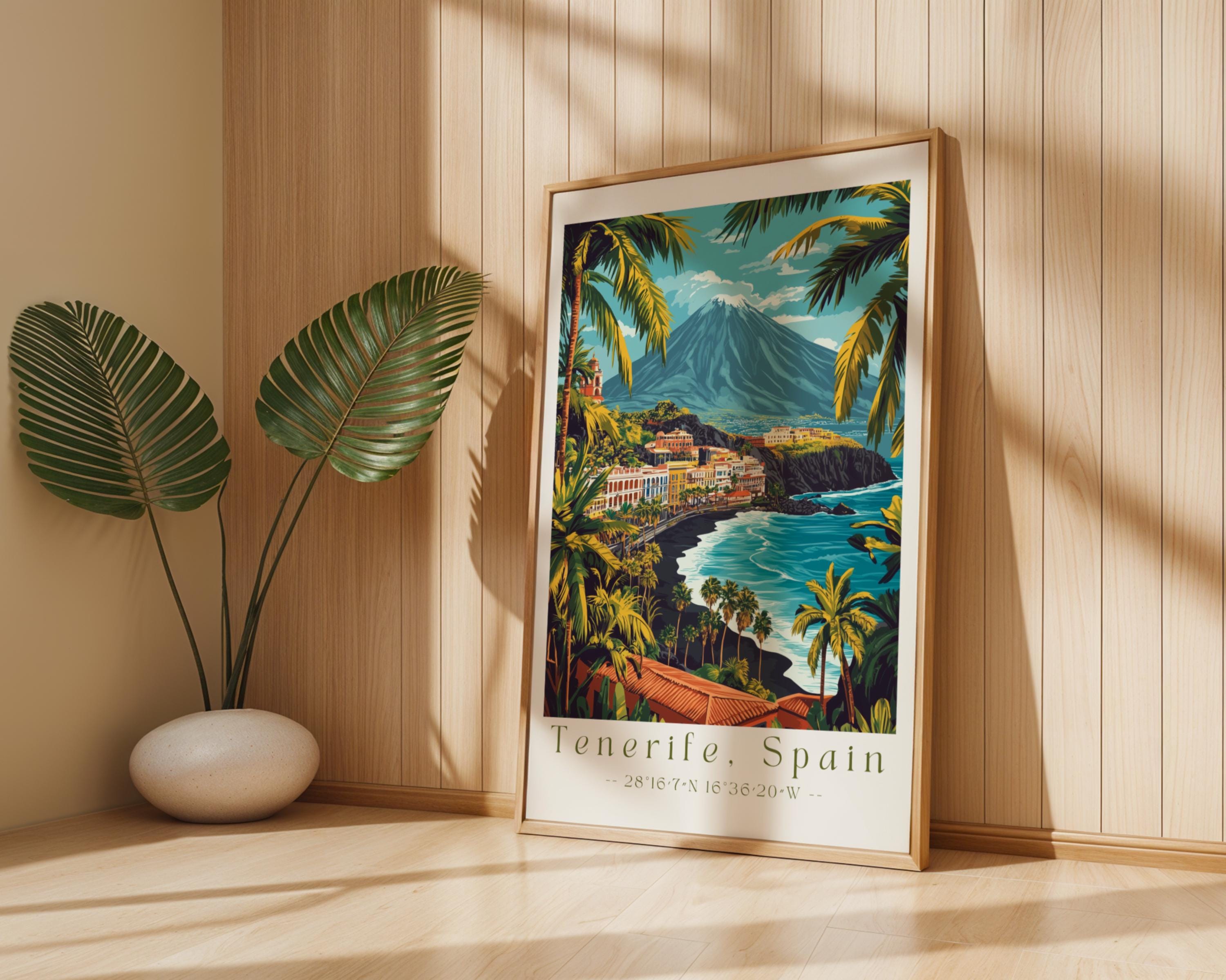 Tenerife Coastal Art Print | Spain Travel Poster wall art print, modern home decor, unframed artwork by Nomad & Nest