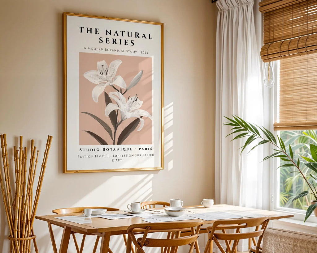 White Lilies Botanical Print | Modern Floral Wall Art wall art print, modern home decor, unframed artwork by Nomad & Nest
