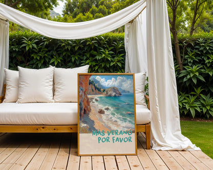 Colourful Prints | Mediterranean Beach Print | Spanish Coastal Wall Art wall art print, modern home decor, unframed artwork by Nomad & Nest