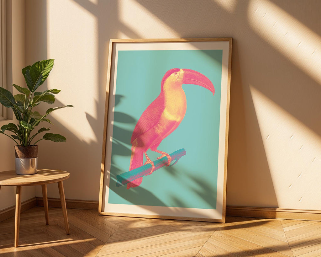 Colorful Toucan Print | Exotic Bird Wall Art, Tropical Decor wall art print, modern home decor, unframed artwork by Nomad & Nest
