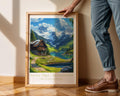 Swiss Alps Travel Poster | Scenic Mountain Landscape Art Print wall art print, modern home decor, unframed artwork by Nomad & Nest