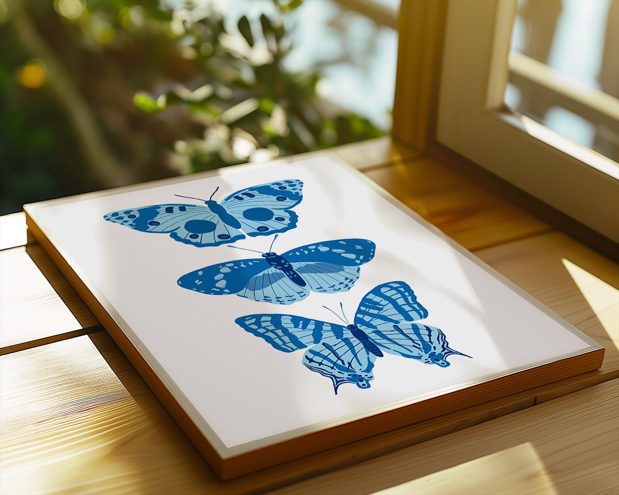 Blue Butterfly Print Set | Scandinavian Insect Wall Art wall art print, modern home decor, unframed artwork by Nomad & Nest