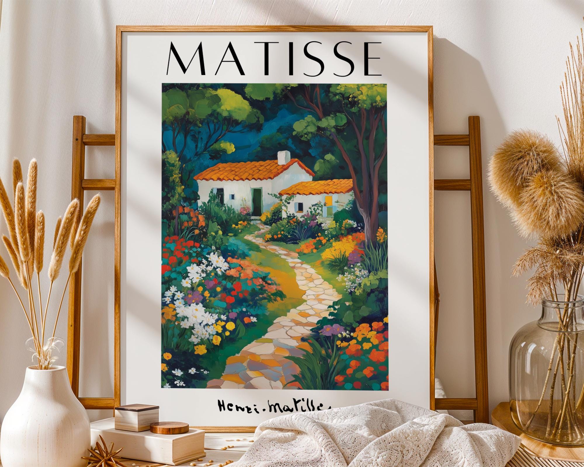 Henri Matisse Print | Mediterranean House  | Vibrant Garden Art wall art print, modern home decor, unframed artwork by Nomad & Nest