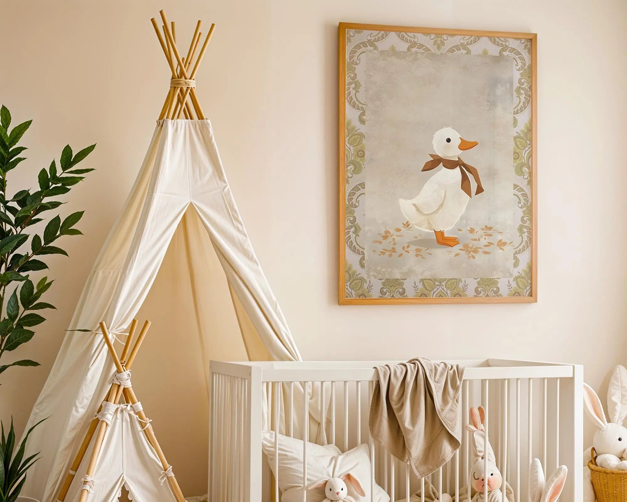 Playroom Ideas | Vintage Duck Nursery Wall Art | Storybook Farm Animal Print wall art print, modern home decor, unframed artwork by Nomad & Nest