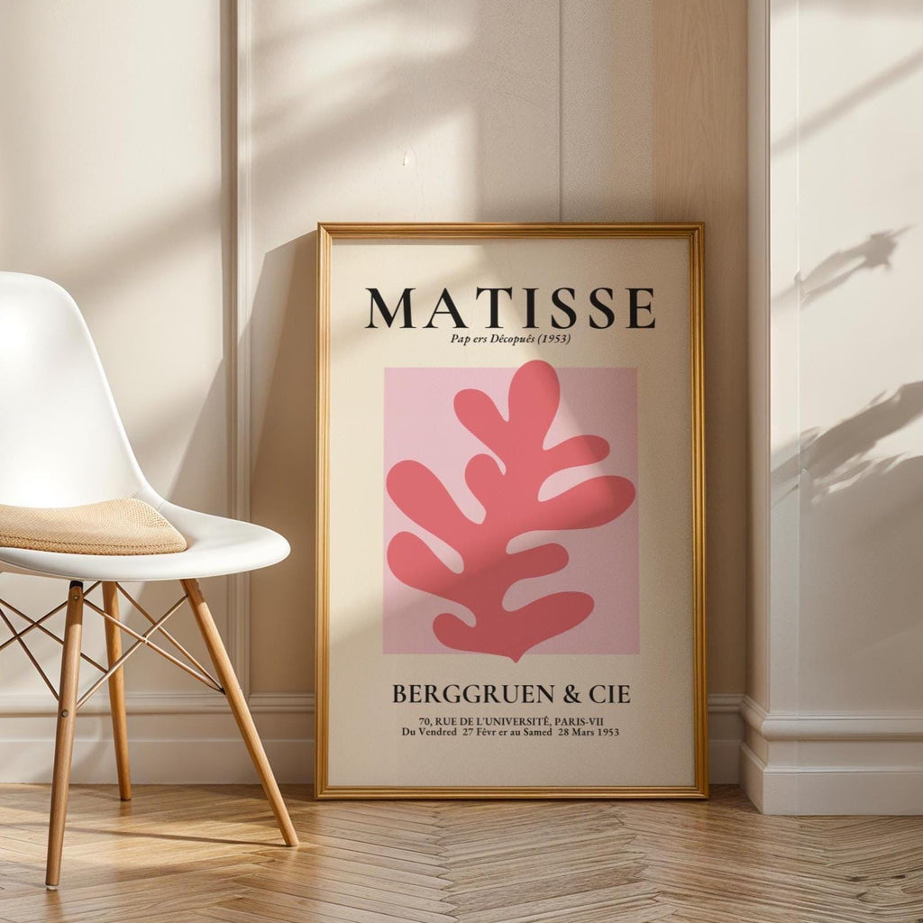 Henri Matisse Print | Inspired Leaf  | Pink Botanical Wall Art wall art print, modern home decor, unframed artwork by Nomad & Nest