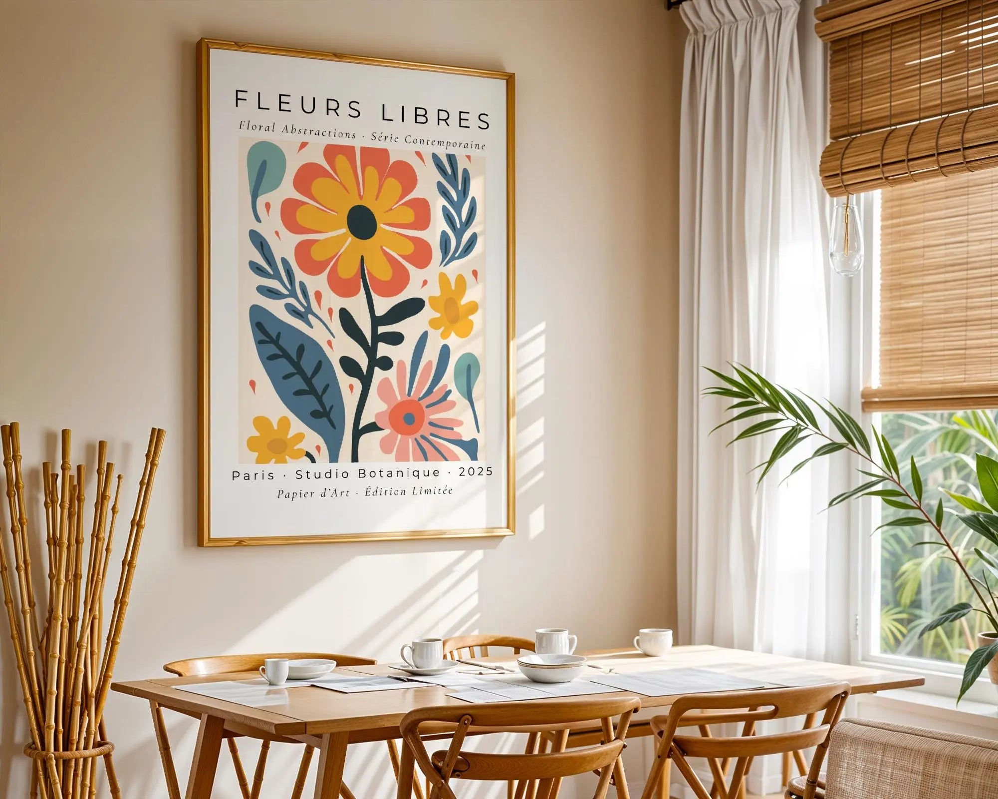 Abstract Floral Wall Art Print | Retro Botanical Poster wall art print, modern home decor, unframed artwork by Nomad & Nest