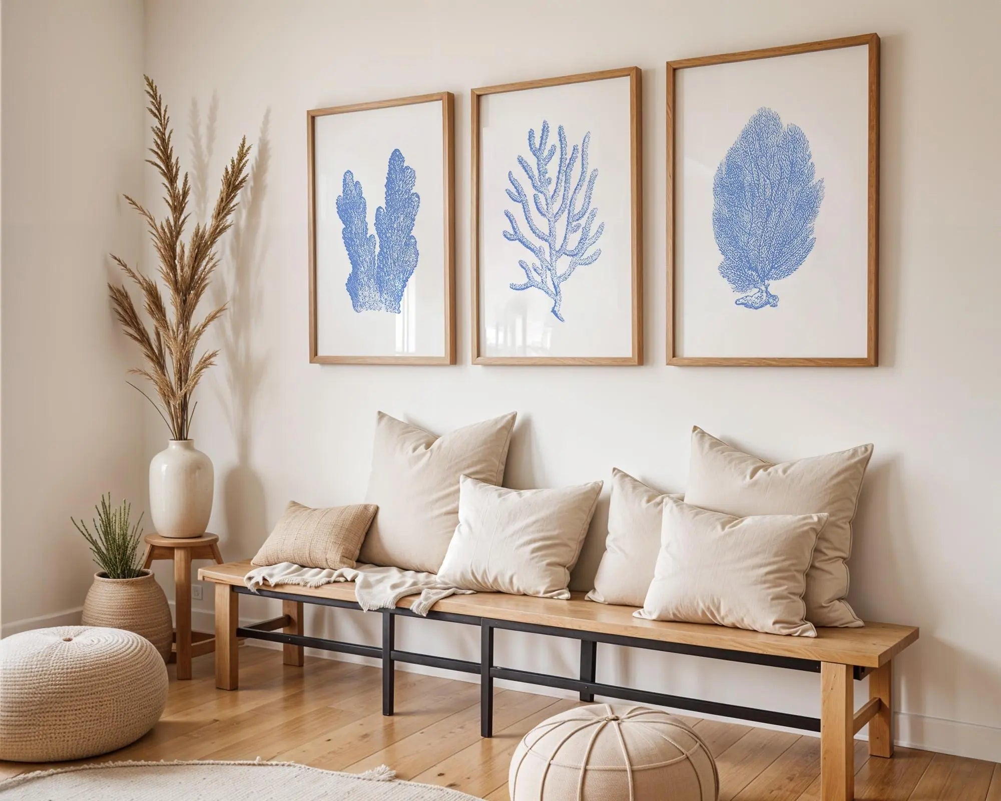 Colourful Prints | Blue Coral Prints Set of 3 • Coastal Botanical Wall Art wall art print, modern home decor, unframed artwork by Nomad & Nest