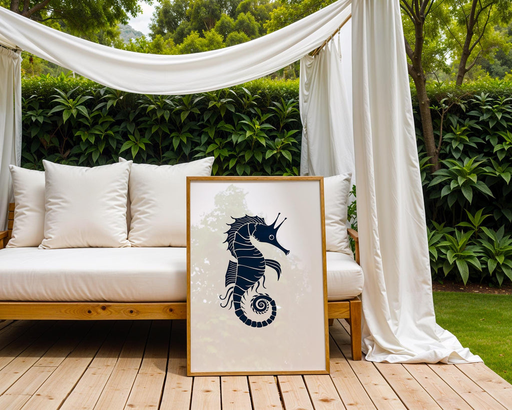 Seahorse Wall Art Print | Modern Marine Decor wall art print, modern home decor, unframed artwork by Nomad & Nest