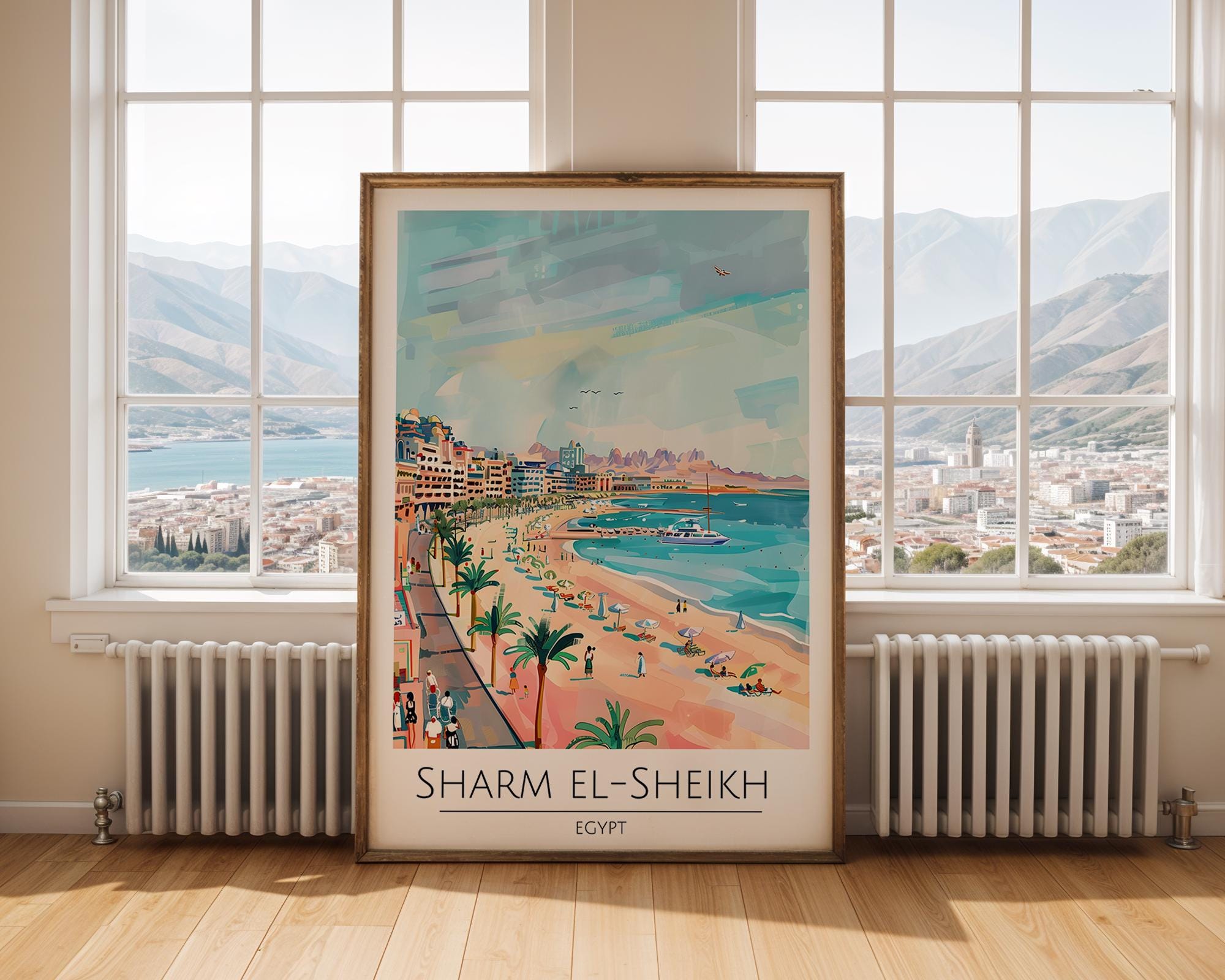 Sharm El Sheikh Egypt Travel Poster | Red Sea Coastal Art Print wall art print, modern home decor, unframed artwork by Nomad & Nest