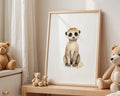 Playroom Ideas | Meerkat Nursery Wall Art | Safari Animal Baby Print wall art print, modern home decor, unframed artwork by Nomad & Nest