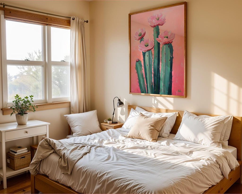 Pink Cactus Flower Print | Botanical Desert Wall Art wall art print, modern home decor, unframed artwork by Nomad & Nest