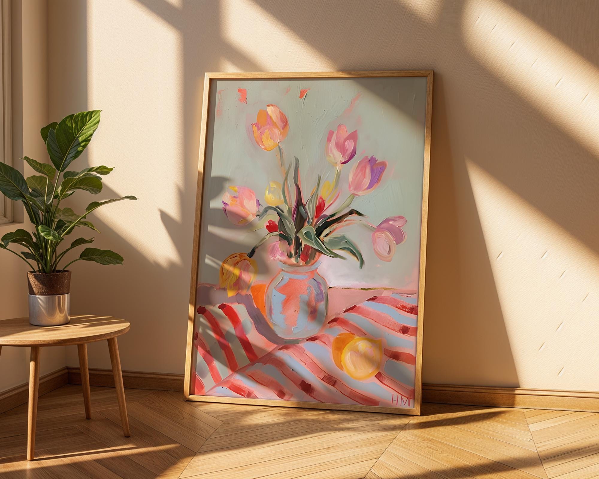 Modern Tulip Art Print | Colorful Botanical Painting wall art print, modern home decor, unframed artwork by Nomad & Nest