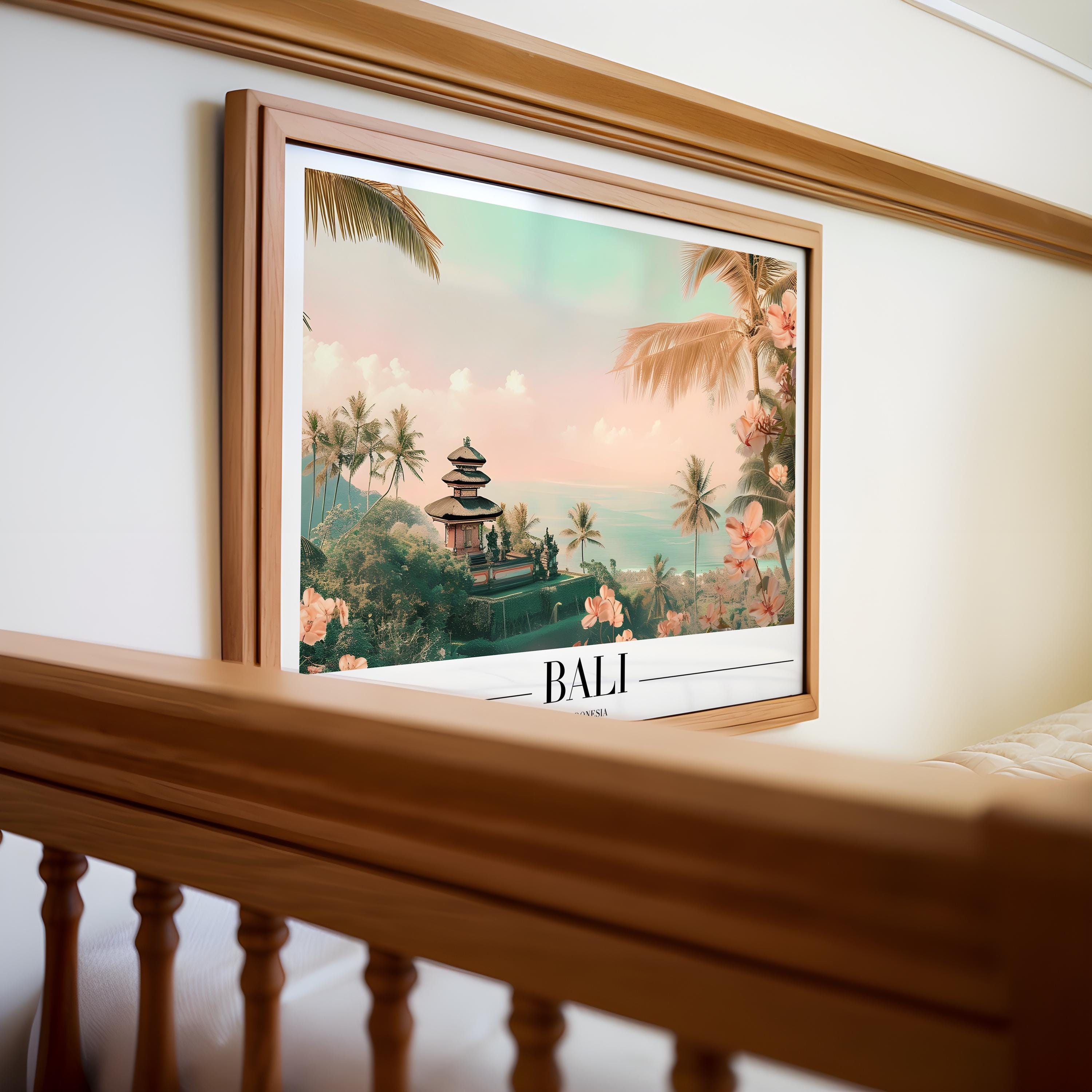 Bali Travel Poster | Tropical Beach Sunset Art Print wall art print, modern home decor, unframed artwork by Nomad & Nest
