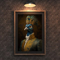 Crowned Peacock Print | Funny Animal Portrait, Regal Home Decor wall art print, modern home decor, unframed artwork by Nomad & Nest