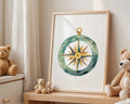 Playroom Ideas | Compass Rose Nursery Wall Art Explorer Adventure Print wall art print, modern home decor, unframed artwork by Nomad & Nest