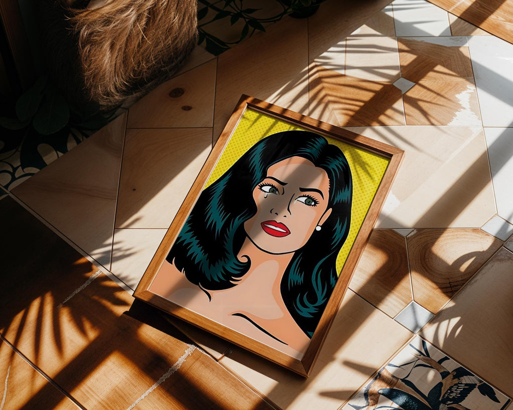 Modern Pop Art | Retro  Print | Crying Woman, Comic Style Home Decor wall art print, modern home decor, unframed artwork by Nomad & Nest