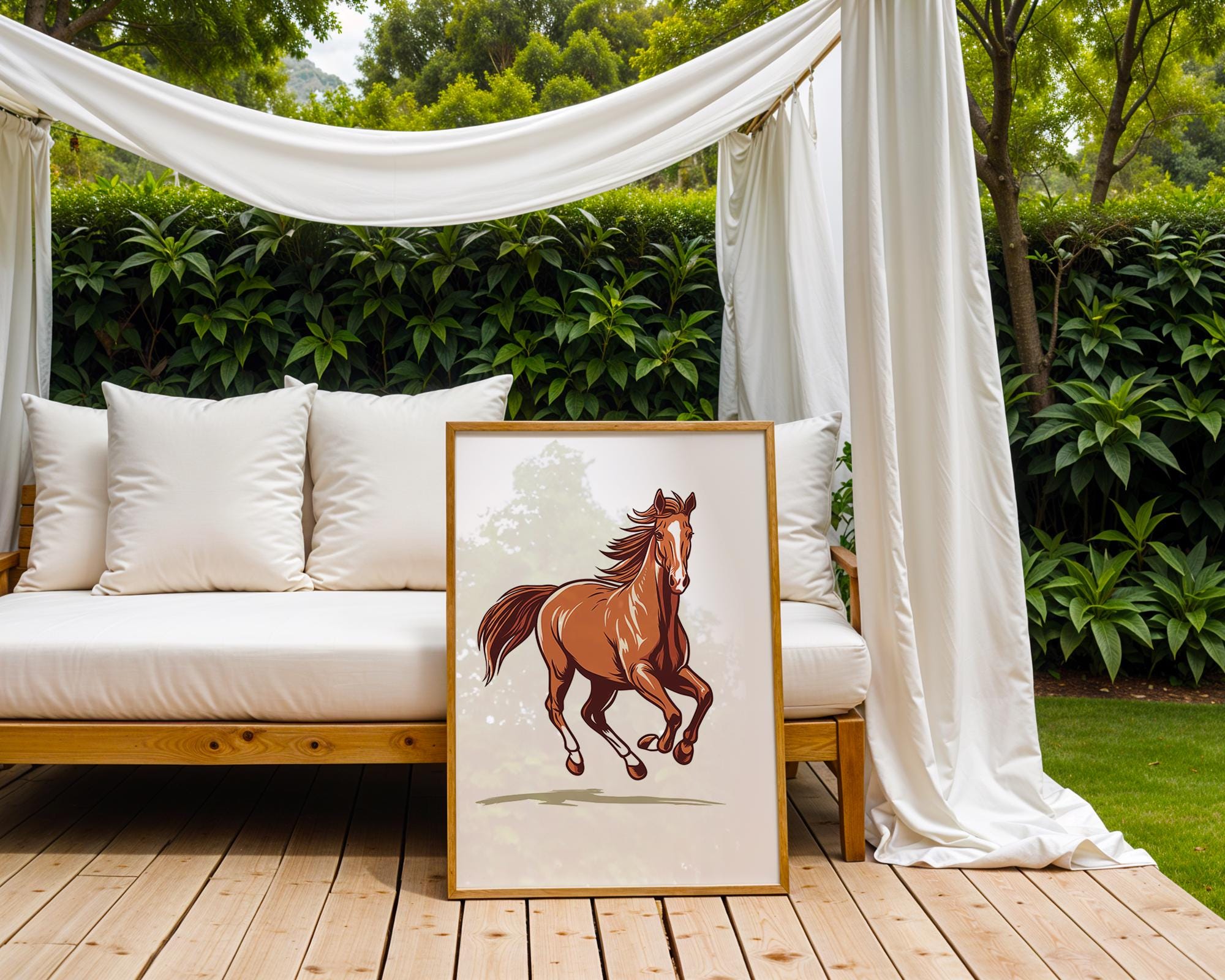 Elegant Horse Art Print | Farmhouse Wall Decor wall art print, modern home decor, unframed artwork by Nomad & Nest