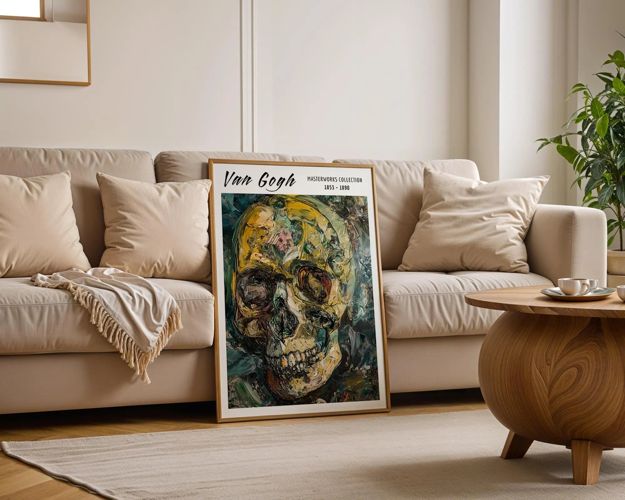 Van Gogh Print | Skull  | Dark Gothic Expressionist Art wall art print, modern home decor, unframed artwork by Nomad & Nest