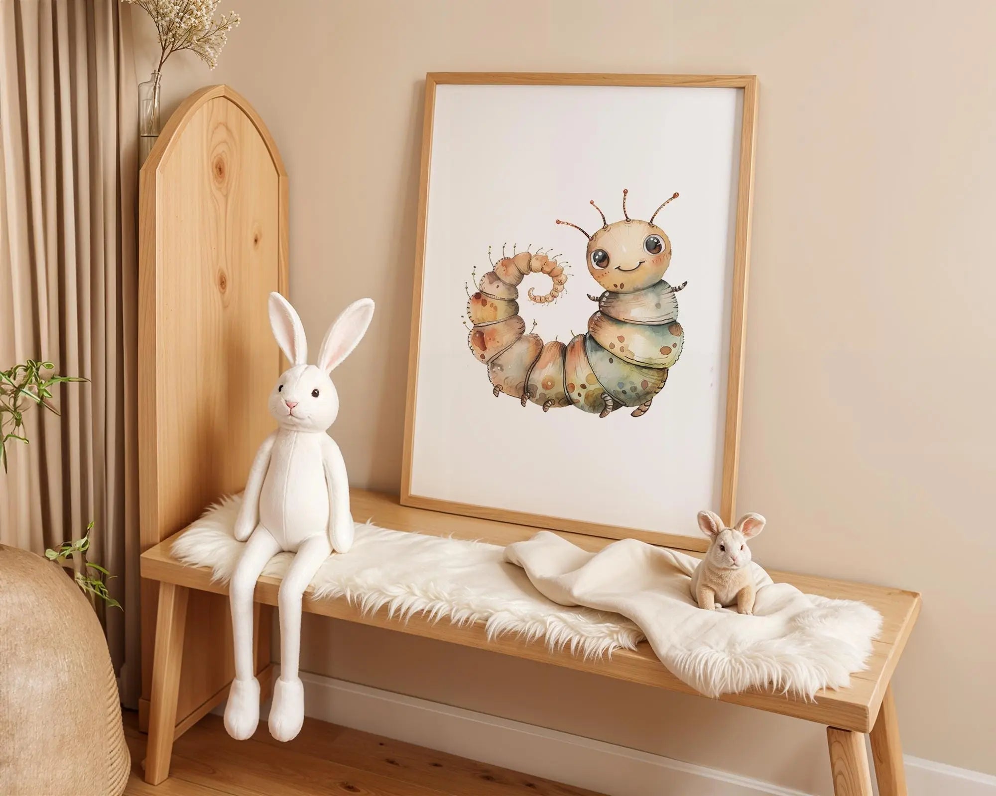 Playroom Ideas | Caterpillar Nursery Wall Art | Garden Insect Baby Decor wall art print, modern home decor, unframed artwork by Nomad & Nest