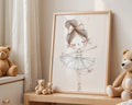 Playroom Ideas | Ballerina Girl Nursery Wall Art | Dance Themed Illustration wall art print, modern home decor, unframed artwork by Nomad & Nest